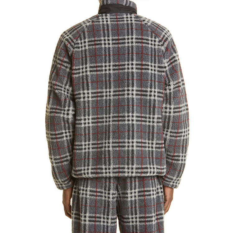 Burberry Grey Check Zip-Up Fleece Casual Jacket 80455361 圖 6