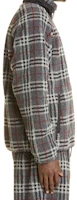 Sizing Burberry Jaket Fleece Kasual Abu-Abu Motif Kotak dengan Resleting 80455361