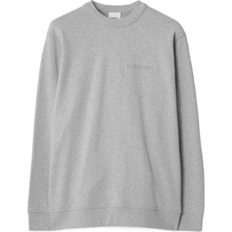 Burberry Grey Crewneck Pullover Sweatshirt - Solid Color, Loose Fit POIZON240620604