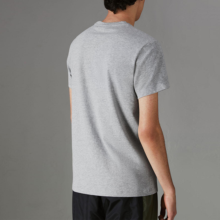 Details for Burberry 灰色刺繡騎士標誌圓領短袖T恤 80029521