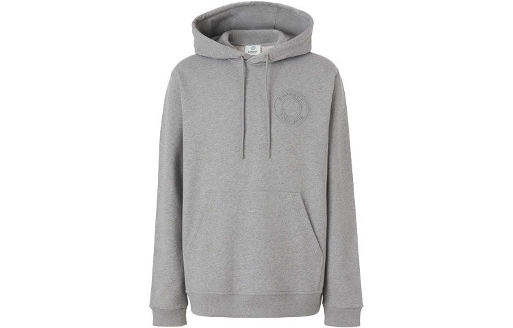 Burberry Grey Embroidered Logo Long Sleeve Sweatshirt 80422301