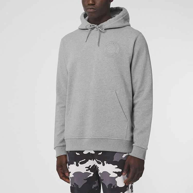 Shop 버버리 그레이 자수 로고 긴팔 스웨트셔츠 80422301