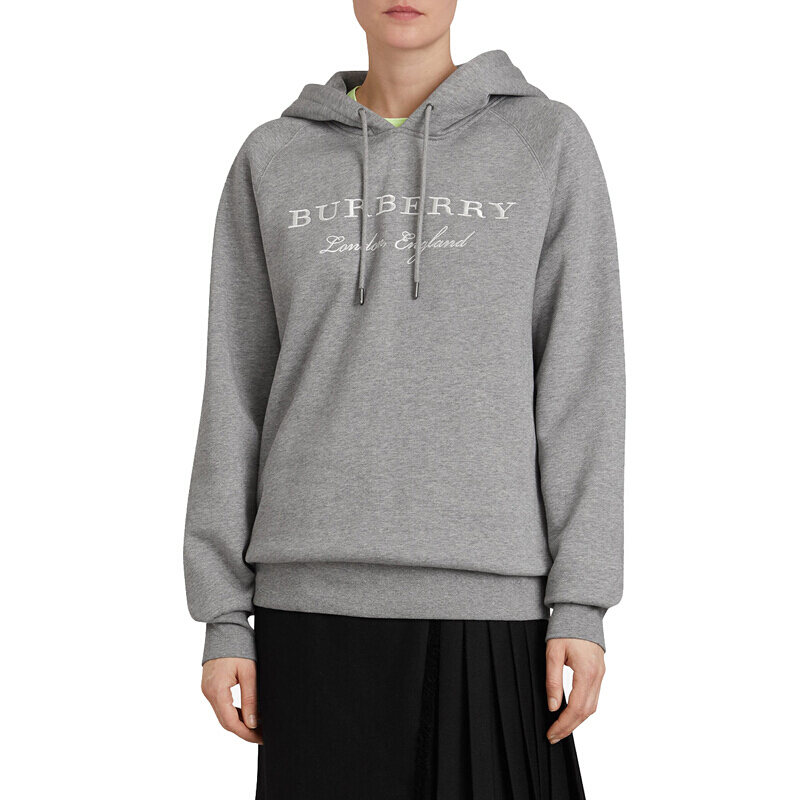 Burberry Grey Letter Logo Hoodie Unisex Couples Style 80265261 圖 4
