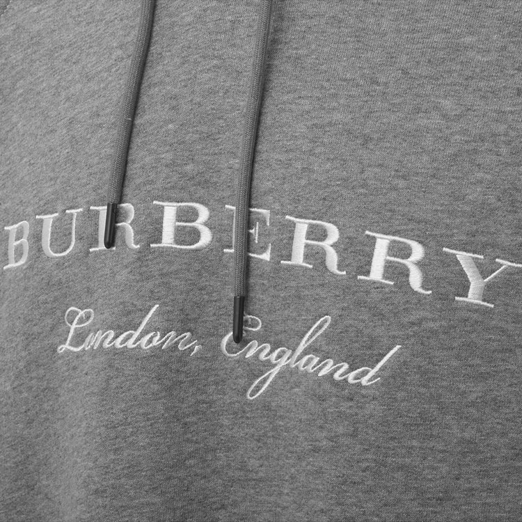 Burberry Grey Letter Logo Hoodie Unisex Couples Style 80265261 圖 6