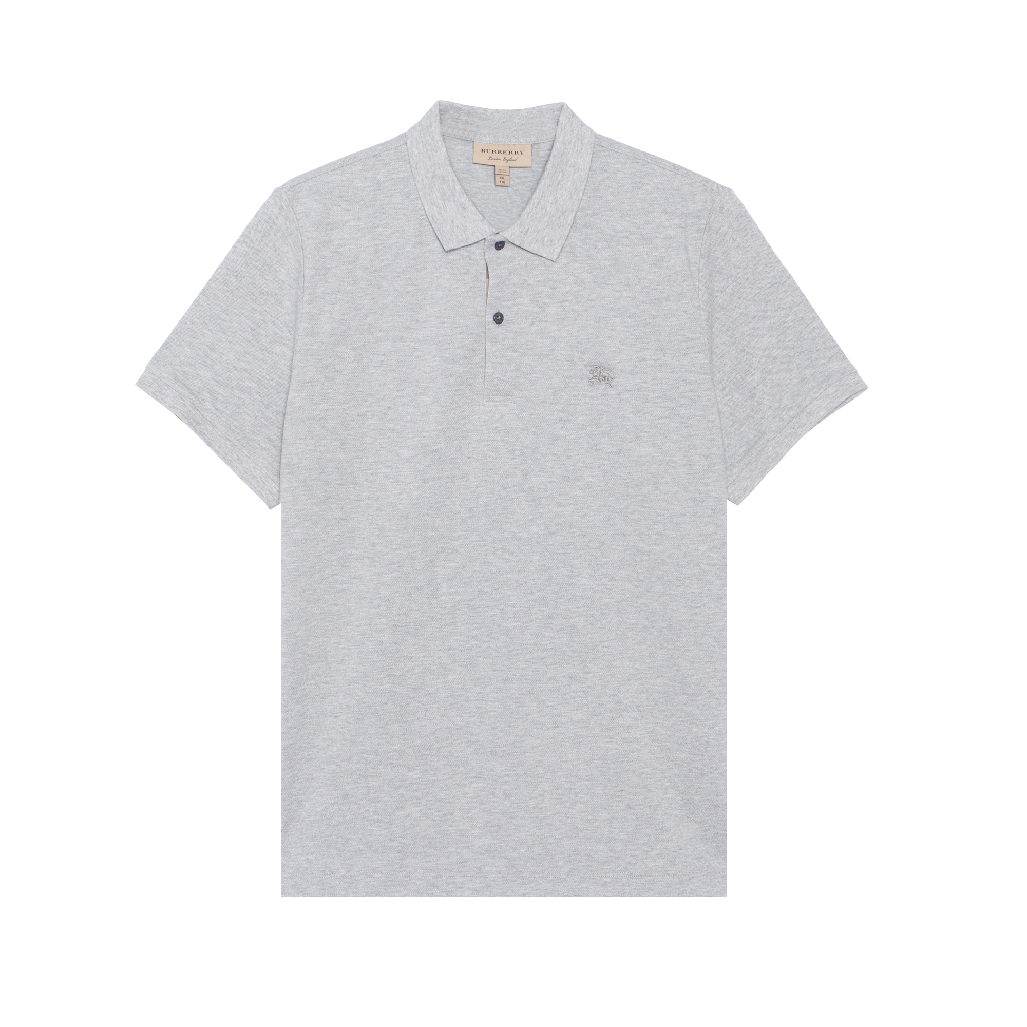 Burberry Grey Logo Embroidered Casual Polo Shirt 80045821 圖 2