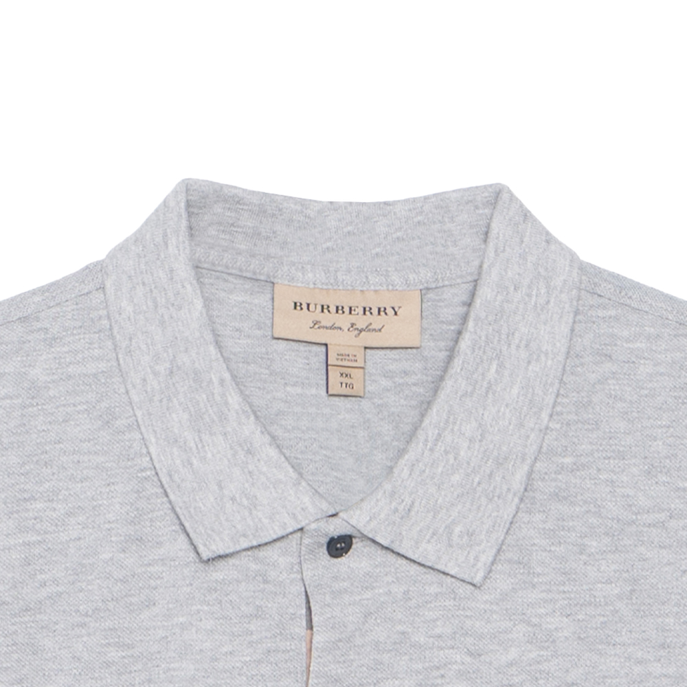 Burberry Grey Logo Embroidered Casual Polo Shirt 80045821 圖 5