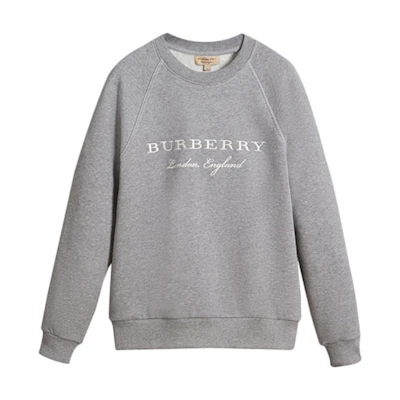Burberry Grey Logo Embroidered Crewneck Sweatshirt 80265191