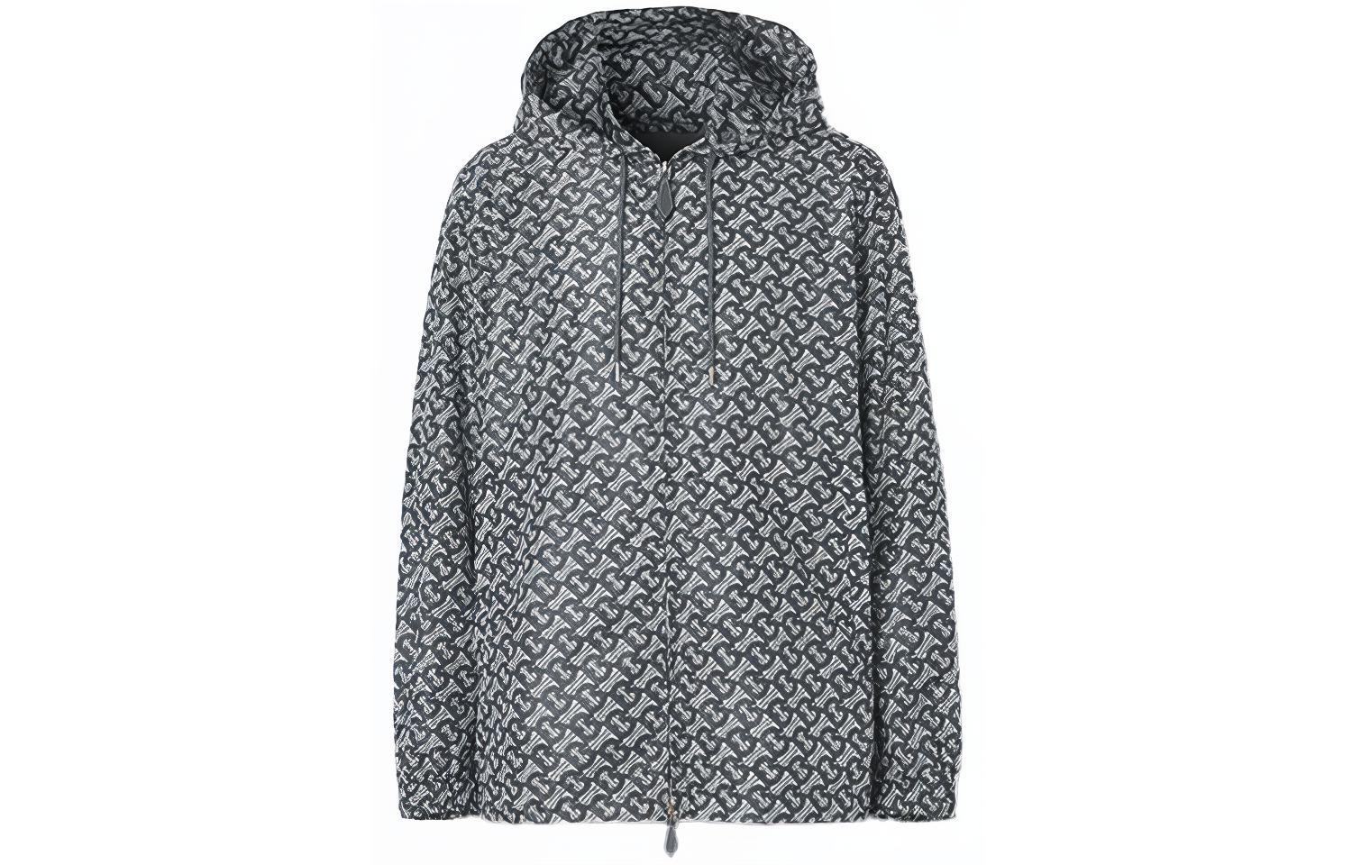 Burberry Grey Logo Print Loose Fit Hooded Jacket 80488191 圖 2