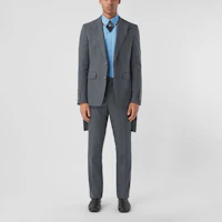 Lookbook Burberry 灰色中腰直筒休閒長褲附扣子設計 80454721
