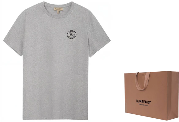 Burberry 灰色極簡標誌圓領T恤 80040551 Shop Burberry 灰色極簡標誌圓領T恤 80040551