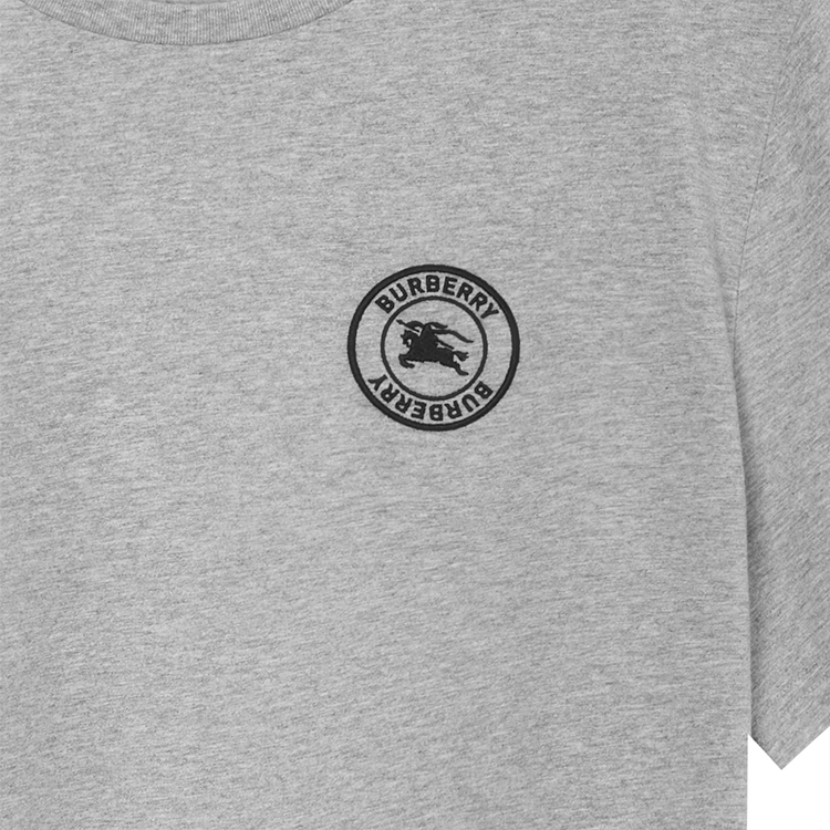 Cheap Burberry 灰色極簡標誌圓領T恤 80040551
