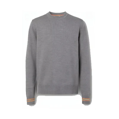 Burberry Grey Striped Crewneck Sweater Men 80332031