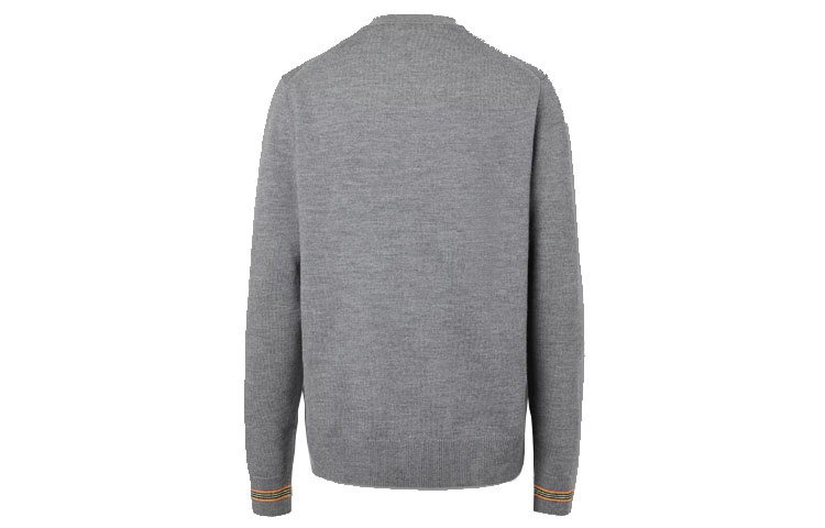 Lookbook Burberry Sweater Leher Bujur Kelabu Berjalur Lelaki 80332031