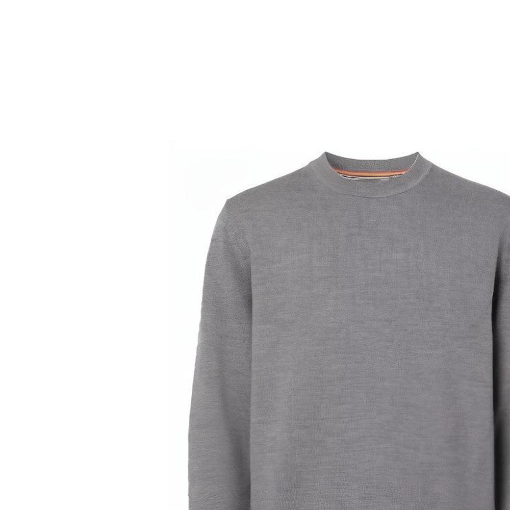 Details for Burberry Sweater Leher Bujur Kelabu Berjalur Lelaki 80332031