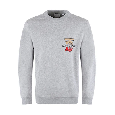 Burberry Grey TB Logo Crewneck Long Sleeve Sweatshirt 80166761