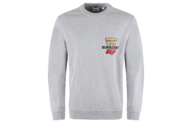 Burberry Grey TB Logo Crewneck Long Sleeve Sweatshirt 80166761 圖 2