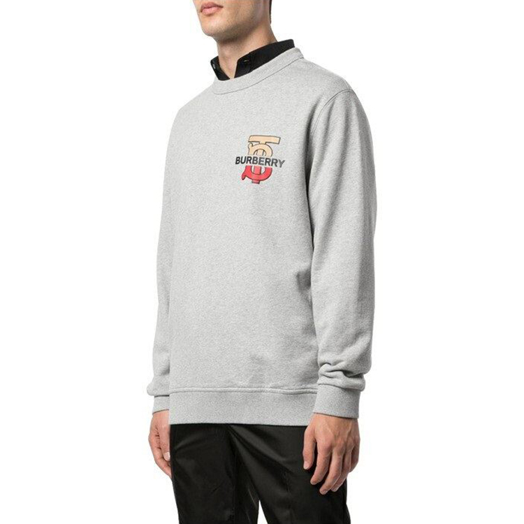 Burberry Grey TB Logo Crewneck Long Sleeve Sweatshirt 80166761 圖 4