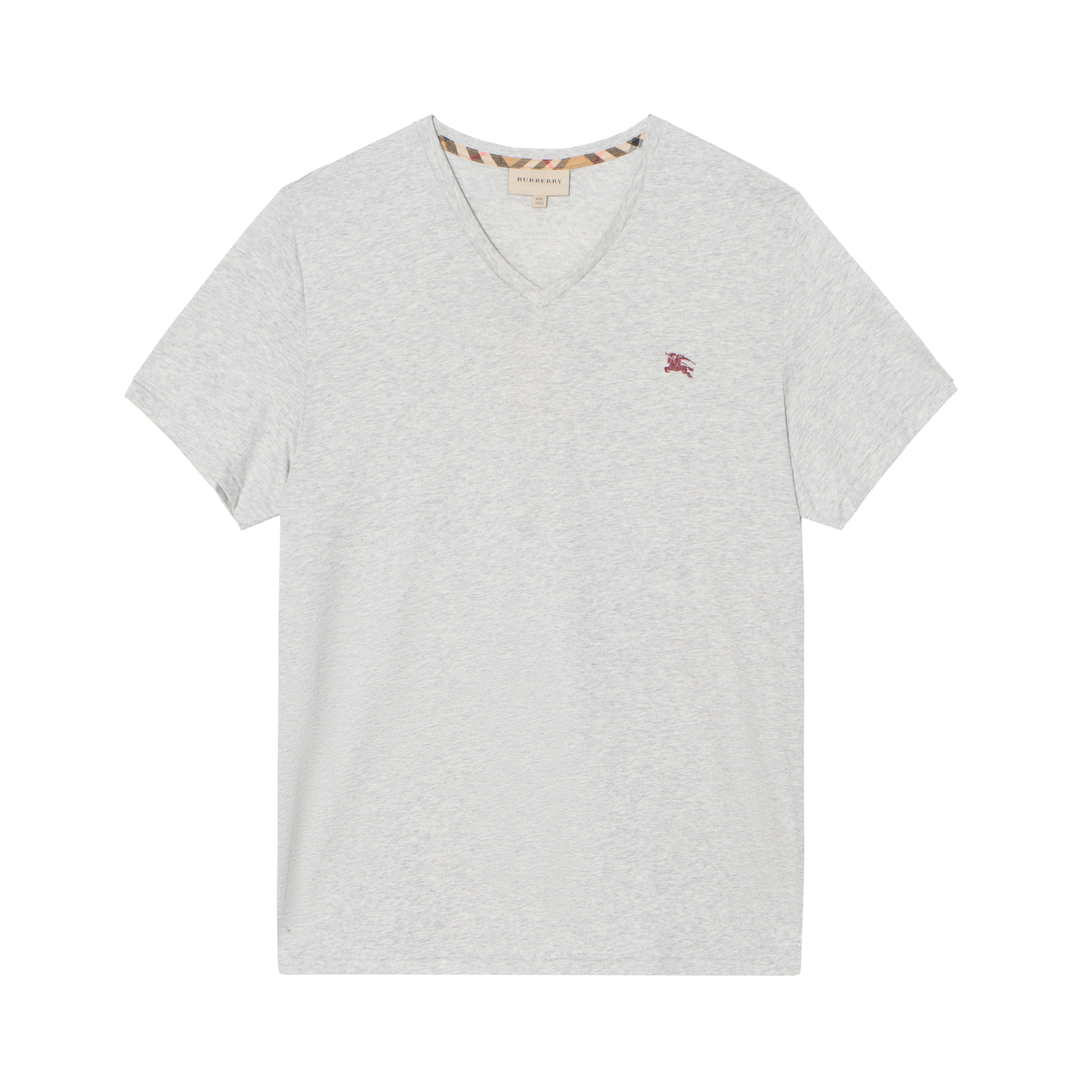 Burberry Grey V-Neck Knit Short Sleeve T-Shirt 80038341