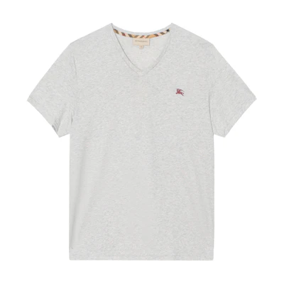 Burberry Grey V-Neck Knit Short Sleeve T-Shirt 80038341