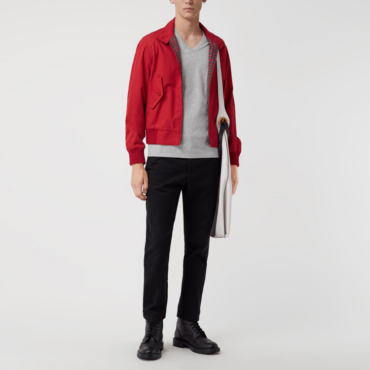 Burberry Grey V-Neck Knit Short Sleeve T-Shirt 80038341 圖 3