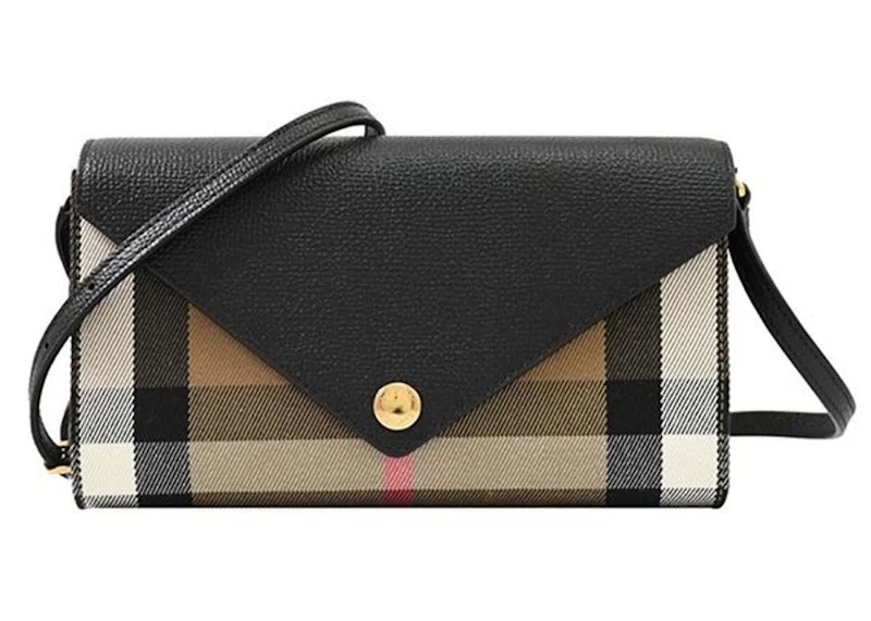 Burberry Hannah Check Shoulder Bag Black