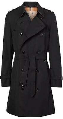 Burberry Heritage Black Trench Coat with Check Lining Pockets 40737431 Order Burberry Heritage Black Trench Coat with Check Lining Pockets 40737431