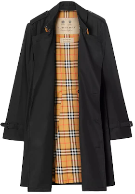 Burberry Heritage Black Trench Coat with Check Lining Pockets 40737431 Lookbook Burberry Heritage Black Trench Coat with Check Lining Pockets 40737431