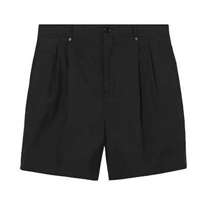 Burberry High-Street Mid-Rise Loose Tech Cotton Shorts - Black. 80424491