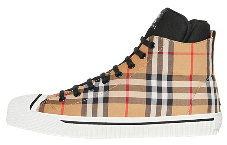 Burberry High-Top Canvas Sneaker 'Vintage Check Yellow' 8006175