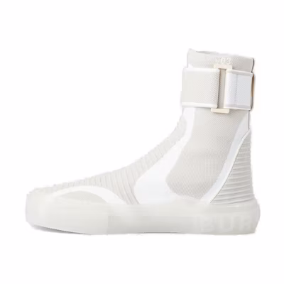 Burberry High-Top Knit Elastic Nylon Sneaker 'White'