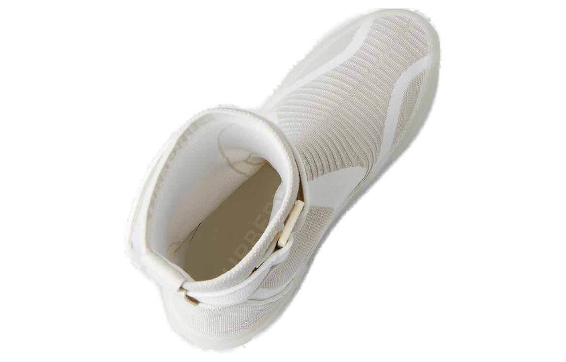 Burberry High-Top Knit Elastic Nylon Sneaker 'White' 圖 4