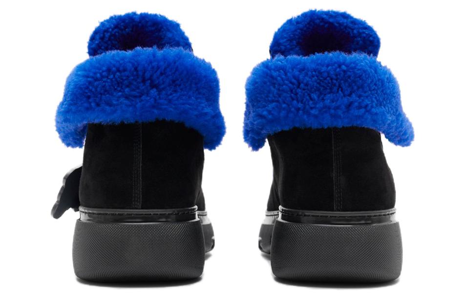 Shop Burberry High-Top Thick Sole Sneakers 'Black Suede' 80846291