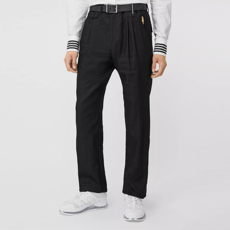 Burberry High-Waisted Straight Casual Pants Black Men’s 8022481 圖 6