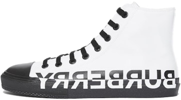 Burberry High-Top Canvas Sneaker 'Logo Print Black and White' 80163021 Burberry High-Top Canvas Sneaker 'Logo Print Black and White' 80163021