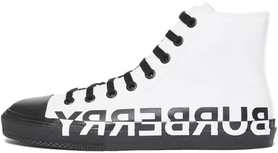 博柏利高帮帆布运动鞋“黑白标志印花” 80163021 Buy 博柏利高帮帆布运动鞋“黑白标志印花” 80163021