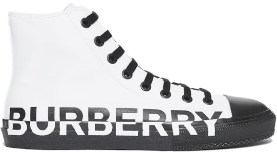 博柏利高帮帆布运动鞋“黑白标志印花” 80163021 Order 博柏利高帮帆布运动鞋“黑白标志印花” 80163021