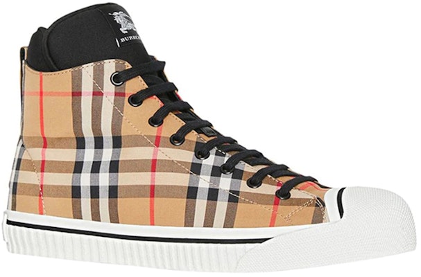Burberry Kasut Kanvas High-Top 'Vintage Check Kuning' 8006175 Order Burberry Kasut Kanvas High-Top 'Vintage Check Kuning' 8006175