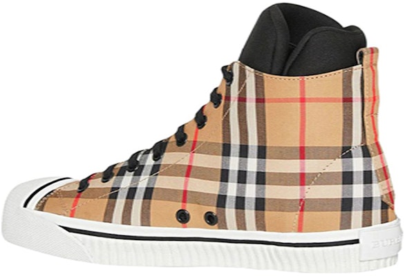 Burberry Kasut Kanvas High-Top 'Vintage Check Kuning' 8006175 Lookbook Burberry Kasut Kanvas High-Top 'Vintage Check Kuning' 8006175