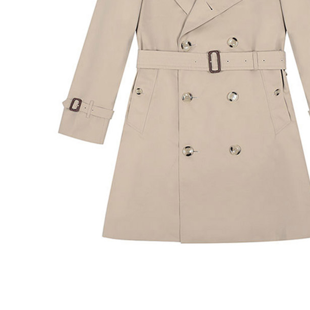 Details for Burberry蜂蜜色雙排扣中長款風衣長袖外套. 80458641