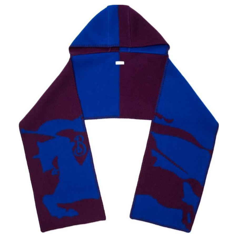 Burberry Hooded Wool Knit Scarf Unisex Couple Design in Navy Blue. 80907731 圖 2