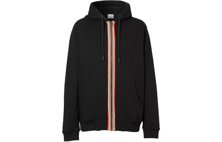Burberry Hoodie Black with Iconic Stripe Trim 80333911 圖 2