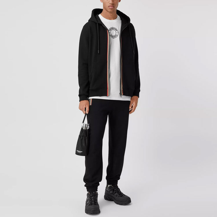 Burberry Hoodie Black with Iconic Stripe Trim 80333911 圖 4