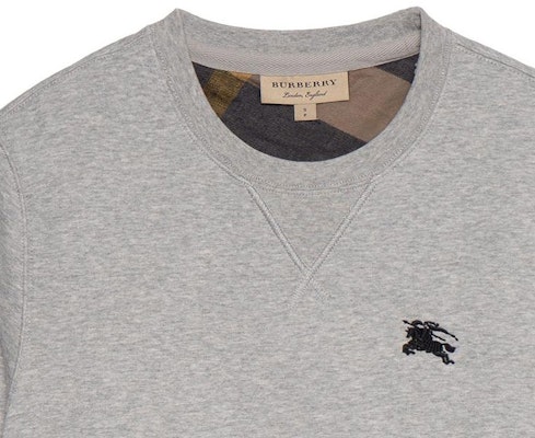 博柏利马标刺绣灰色男士圆领卫衣 39297581 Details for 博柏利马标刺绣灰色男士圆领卫衣 39297581