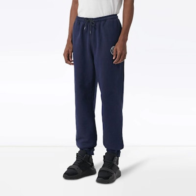 Seluar Jogger Fleece Lelaki Burberry Navy Blue dengan Logo Kuda Sulam. 80040231 Purchase Seluar Jogger Fleece Lelaki Burberry Navy Blue dengan Logo Kuda Sulam. 80040231