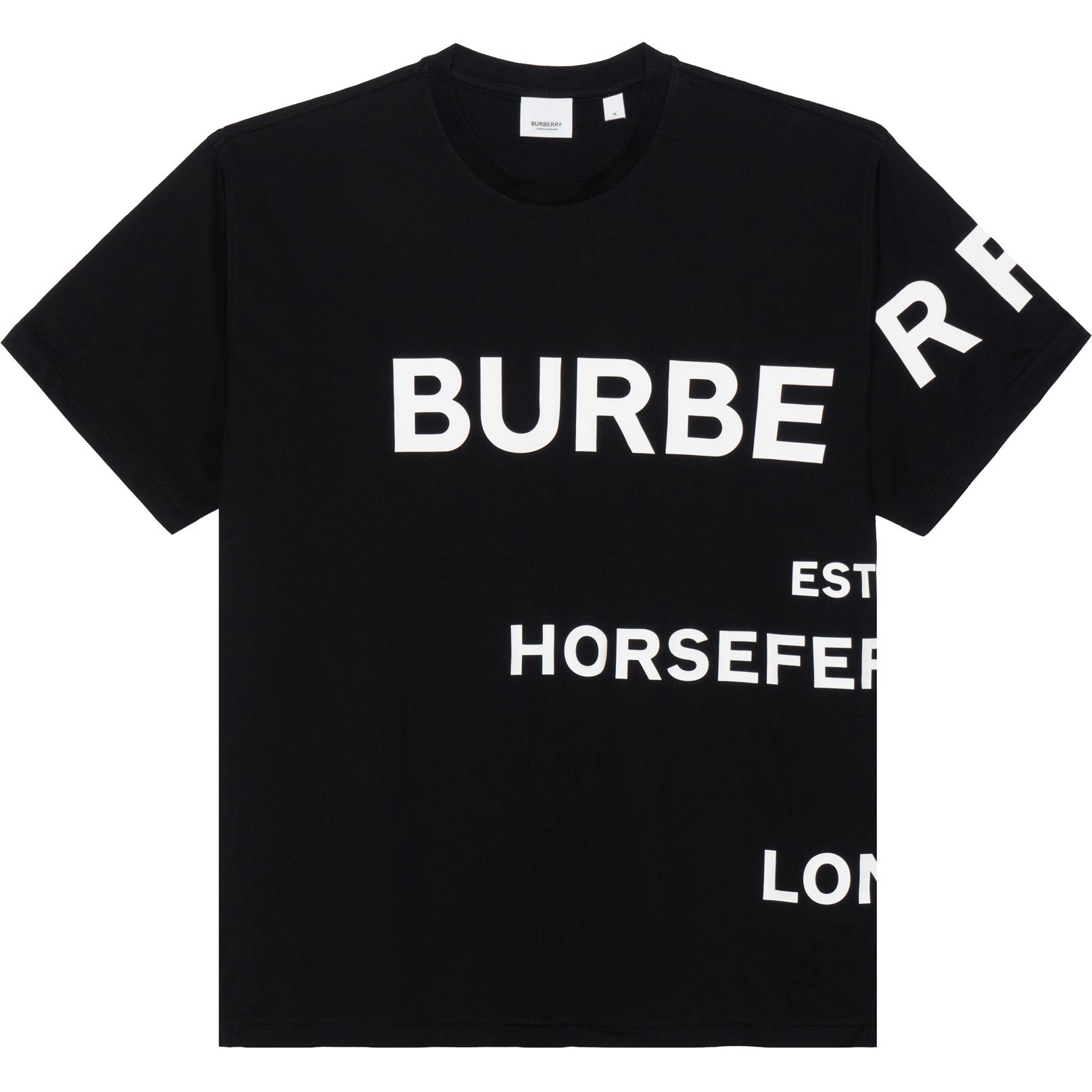 Burberry Horseferry Black Oversized T-shirt, Summer Collection 80406941