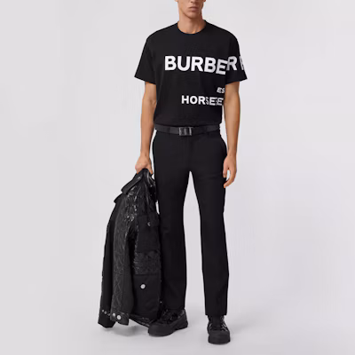 Burberry Horseferry Black Oversized T-shirt, Summer Collection 80406941 Details for Burberry Horseferry Black Oversized T-shirt, Summer Collection 80406941