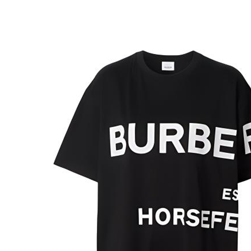 Sizing Burberry Horseferry Black Oversized T-shirt, Summer Collection 80406941