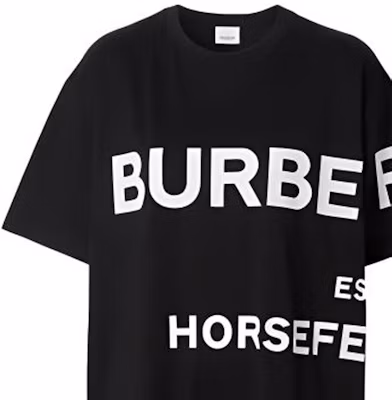 Burberry Horseferry Black Oversized T-shirt, Summer Collection 80406941 Sizing Burberry Horseferry Black Oversized T-shirt, Summer Collection 80406941