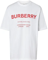Order Kaos Pendek Burberry Horseferry Logo Putih Unisex Pasangan 80172251