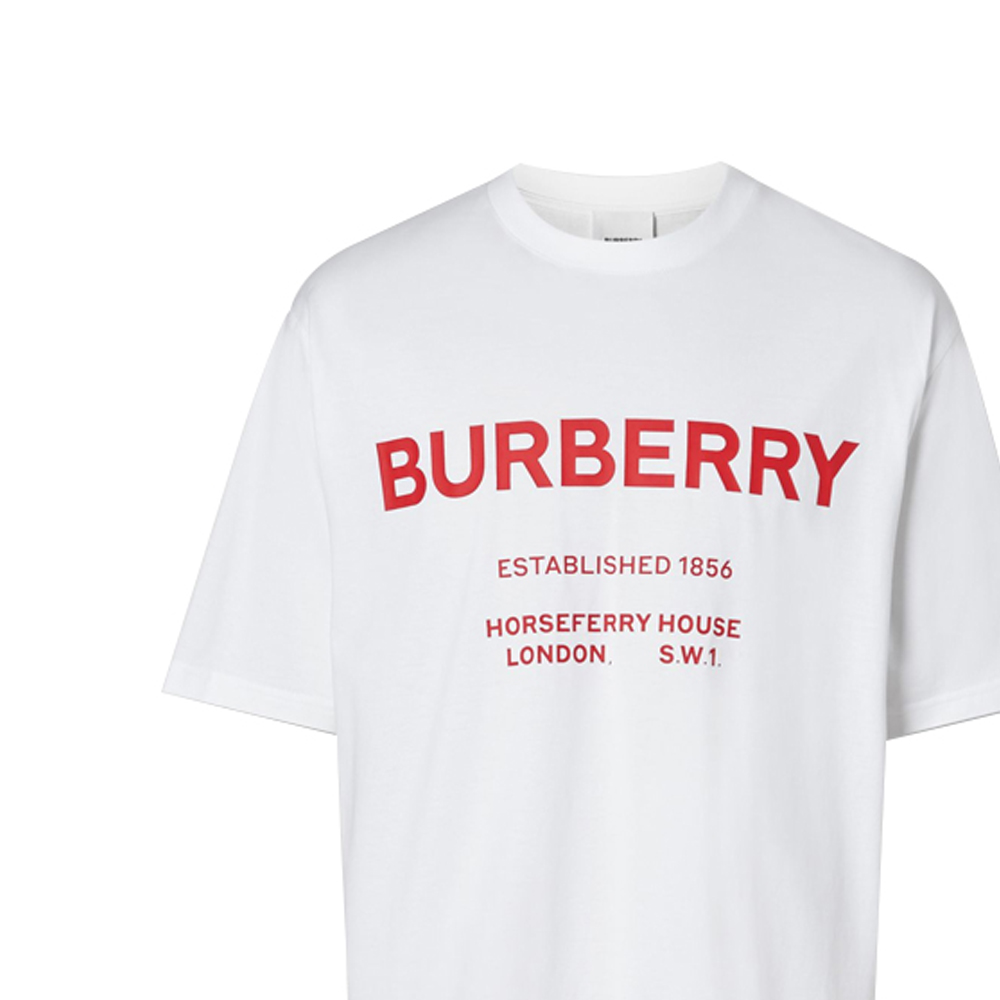 Details for Burberry Horseferry Logo White Unisex Couple's Short Sleeve T-Shirt 80172251
